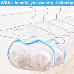 3 stuks - Bh Waszakken - 34 x 20 cm - Lingeriewaszak voor dames - Wasbeschermer voor bh's in de wasmachine - Waszak van mesh - Waszak - Vormvast - Herbruikbaar - Kledingbescherming - Speciaal ontworpen voor delicate lingerie - Blauw — thumbnail 3