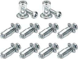 10-pack M5 x 18 holle deurankerset, bloemblaadjesmoeren uitbreidingsschroef krikmoer voor holle wand/aluminium bekleding/stalen buizen/ijzeren platen/kunststof panelen [zilverkleurig] — thumbnail 1