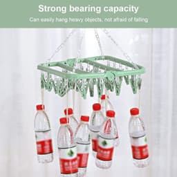Opvouwbare kledingdroger met 32 clips voor ondergoed en sokken - winddichte hanger voor kleine wasgoedstukken — thumbnail 4