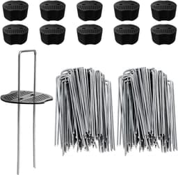 Grondankers Set - Haringen Tuin - Buiten Bevestigen - Roestvrij Staal - 100 Stuks - Zilver — thumbnail 1