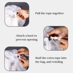 Mesh Waszakken Met Trekkoord voor Wasmachine 60 x 90 cm Waszak Herbruikbare Waszakken voor Studentenhuis en Woning Organizer Waszak voor Reizen Delicates voor Bovenkleding Sokken Panty's K — thumbnail 2