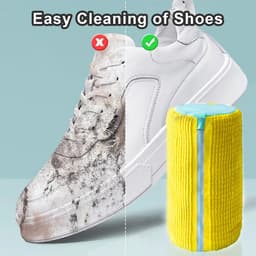 Inovra - waszakken voor schoenen, 2 stuks, waszakken voor schoenen, waszak met ritssluiting, herbruikbare waszak, efficiënte reiniging, grijs — thumbnail 4