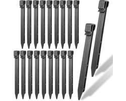 SnelShoppen - Plastic Grondankers 20 Stuks Tuinrand Pinnen voor Onkruidtegels, Grondpinnen, Kunststof Nagels voor Landschapsafwerking, Tenten en Tuinr