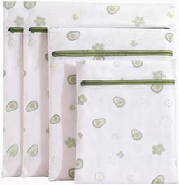 Thijox - 4-delige wasnetten set voor wasmachine, fijne mazen, versterkt polyester, zelfborgende ritssluiting, steekbestendig, avocado patroon, 4 maten — thumbnail 1