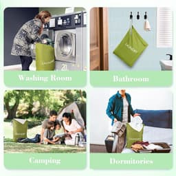 Extra grote waszak 50x70cm voor vuile kleren, nylon opbergzak voor camping, caravan en studentenhuis — thumbnail 3