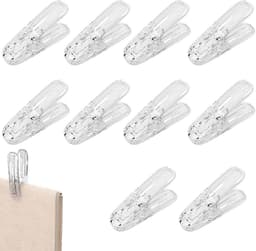 Wasknijpers - Kledingklemmen Handdoekclips - Kleding Drogen - Winddicht Versterkt - 10 stuks - Transparant — thumbnail 5