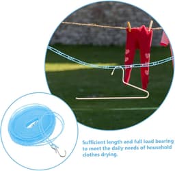 Antislip Waslijn - Droogkleding Touw - Kleding Drogen - Winddicht Ontwerp - 800 cm - Hemelsblauw — thumbnail 5