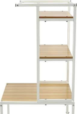 Opbergrek Wasmachine - Badkamerkast Bovenbouwkast - Ruimte Organiseren - Hoog Draagvermogen - 69 x 60 x 176.5cm - Wit Hout — thumbnail 4