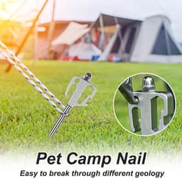 Grondanker - Grondpen Hondenpaal - Tent Bevestigen - 360 Graden Draaifunctie - 328 cm - Willekeurig — thumbnail 5