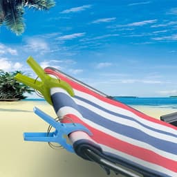8 stuks - Wasknijpers - Kledingknijpers - Handdoekclips voor op het strand - Winddichte clips - Plastic clips - Sokclips - Kleurrijk - Grote plastic clips - Geschikt voor handdoeken dekens kleding dekbedden lakens tapijten en tafelkleden — thumbnail 4