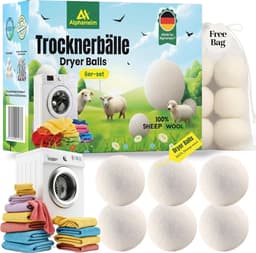 Thijox - XL Drogerballen Set van 6 - 100% Schapenwol - Diervriendelijk en Vrij van Schadelijke Stoffen - Efficiënt Drogen voor Donsjacks en Wasgoed — thumbnail 1