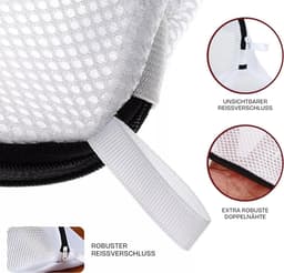 Waszakken voor schoenen in de wasmachine, groot (42 x 24 x 24 cm) + gel-applicatorborstel + tas 20 x 18 cm, gymtas van 100% polyester, waszak voor schoenen — thumbnail 2