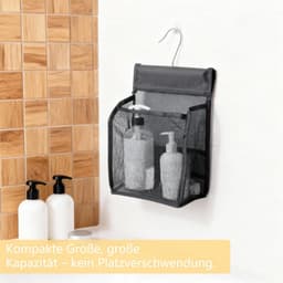Wasknijperzakken - Opberghangers - Huishouden Organiseren - Met Haken - 20 x 10 x 24 cm - Zwart Grijs — thumbnail 5