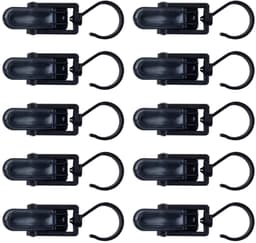 Verpakking van 10 grote wasknijpers, 360° draaibare haken met clips, kunststof wasklemmen, draaibare theedoeken, hangende broekhangers — thumbnail 1