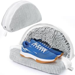 Wasnet voor schoenen, waszak met 360 graden chenille reinigingsfleece, waszak geschikt voor sneakers, gymschoenen, canvas schoenen enz., groen — thumbnail 1