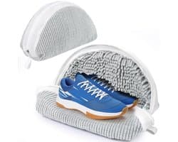 Wasnet voor schoenen, waszak met 360 graden chenille reinigingsfleece, waszak geschikt voor sneakers, gymschoenen, canvas schoenen enz., groen