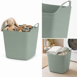 Excellent Houseware Flexibele emmer - 3x - groen - 15 liter - kunststof - vierkant - 37 x 30 cm — thumbnail 3