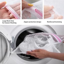 Mesh waszakken met ritsen voor wasmachine, 2 stuks willekeurige kleur duurzame netto waszakken reizen waszak (30 x 40 cm) — thumbnail 2