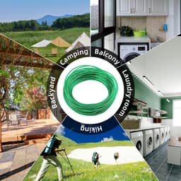 30 m waslijn met stalen kern voor buiten, zware belasting, extra sterke waslijn met een draagvermogen van 120 kg, roestvrij en waterdicht, voor tuin, groen — thumbnail 2