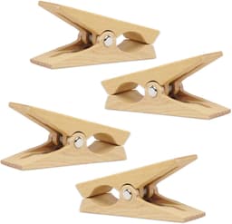 SnelShoppen - Houten wasknijpers voor strandlaken, strandstoel, jacht, kinderwagen, wasaccessoires, 2 stuks, duurzaam, multifunctioneel — thumbnail 1