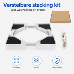 Tussenstuk Wasmachine Droger - Universeel - Stapelkit Wasmachine en Droger - Verstelbaar - Wit — thumbnail 5