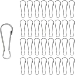 SnelShoppen - 80 Stuks Metaal Veerhaakjes, Vernikkeld Staal, Enkele Haken voor Vlaggenstokken, Sleutelhanger, Waslijn, Tuin, Camping, Weerbestendig — thumbnail 1