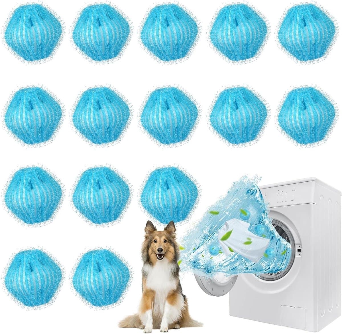 15 Stuks Herbruikbare Haarvangers voor Wasmachine - Verwijdert Dierenharen, Lint en Pluisjes Efficiënt — afbeelding 1