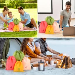 SnelShoppen - 6 Stuks Waszakken - Waterdichte Drawstring Opbergzakken - Grote Capaciteit Voor Reizen, Kamperen en Thuis - Organizers in 3 Maten en 6 P — thumbnail 5