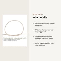 Waslijn 50 Meter - UV-bestendig - Stabiele Staaldraad - Onderhoudsvriendelijk - Reiswaslijn - Transparant PVC - Wasdraad — thumbnail 2