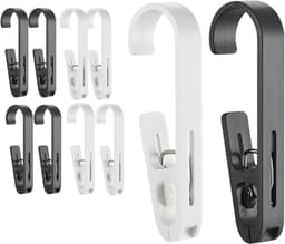 SnelShoppen - 10 Stuks Grote Wasknijpers met Haken - Stevige Wasclips met Klem, Omkeerbare Hangclips voor Handdoeken, Douchegordijnen, Boot Hangers, S — thumbnail 1