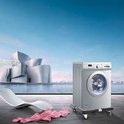 Wasmachine Onderstel - Verrijdbare Basis - Apparaten Verplaatsen - Met Remwielen - 40-56 cm - Zwart — thumbnail 1