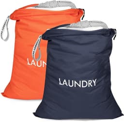 2 Pack Waszakken voor Vuilnis, Reiswaszak voor Kleding, Wasbare Nylon Zak voor Zwemkleding en Sportkleding — thumbnail 5