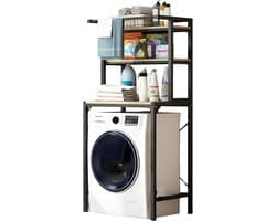 NIVA® Wasmachine Rek - Wasmachine Ombouw Rek - Badkamerplanken - Zwart - 69cm x 60cm x 177cm