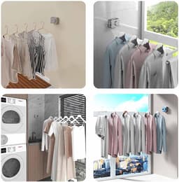 Uittrekbare Waslijn - Wastouw Waslijn - Kleding Drogen - Roestvrij Staal - 45 M - Zwart — thumbnail 4