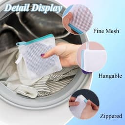 Kleine waszakken set van 6, herbruikbare mesh opbergtassen met ritssluiting voor delicate kleding, ideaal voor thuis, reizen en het beschermen van sokken en handschoenen — thumbnail 4