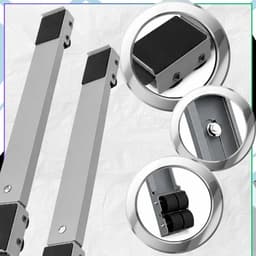 Verstelbare en stabiele beugels voor wasmachines en koelkasten, universele zwenkwielbeugels voor voorladers, set van 2. — thumbnail 4