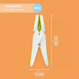 Dailygoods- Wasknijpers Antislip Soft Grip - 60 Stuks - Extra Lang - Kunststof - Duurzaam - Gemaakt in EU - Ideaal voor Zwaardere Textiel - Wasknijper — thumbnail 2