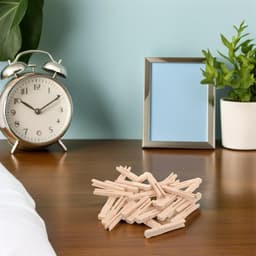 Houten Wasknijpers - Kleine Knijpers - Wasgoed Ophangen - Gladgeschuurd Ontwerp - 25 Stuks - Beige — thumbnail 2