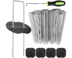 Dailygoods- Grondankers 200 stuks - U-vormige Grondpennen - Verzinkt Staal - Roestvrij - Voor Onkruidvlies en Tenten - Duurzaam en Herbruikbaar