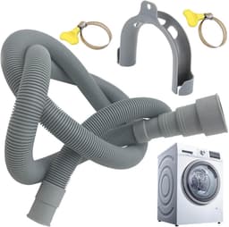 Wasmachine Afvoerslang - Verlengslang Keukenapparaat - Water Afvoeren - Flexibel Gegolfd Ontwerp - 3 Meter - Grijs — thumbnail 1