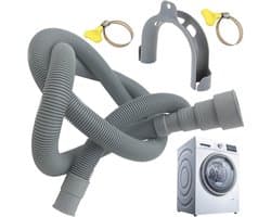 Wasmachine Afvoerslang - Verlengslang Keukenapparaat - Water Afvoeren - Flexibel Gegolfd Ontwerp - 3 Meter - Grijs