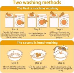 Geuroliën voor kleding, 500 g geurige waxparels voor langdurige frisheid en zachtheid, geel oranje — thumbnail 3
