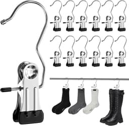 30 stuks kleerhangerclips, washaken roestvrij staal, wasknijpers, laarzen, kledinghanger, diepteophanging, broekhanger, klemhanger voor broeken, schoenen, handdoek — thumbnail 1