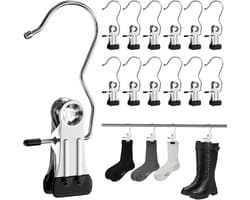 30 stuks kleerhangerclips, washaken roestvrij staal, wasknijpers, laarzen, kledinghanger, diepteophanging, broekhanger, klemhanger voor broeken, schoenen, handdoek