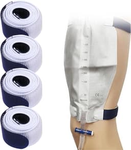 Beenzak Riemen Urine Afvoerzak Riem Wasbaar en Herbruikbare Been Urinezak Fixatie Tapes Antislip met Zachte Elastische Stof Band voor Incontinentie Urinezak Mannen Vrouwen 4 Stuks — thumbnail 1