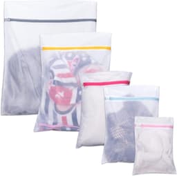 Waszak, waszak met ritssluiting, wasnet, fijn hemd, schoenen, beha, ondergoed, babykleding, wasnet voor wasmachine set van 5 — thumbnail 1