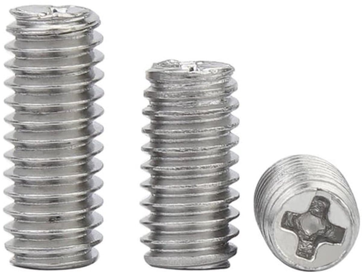 Madenschroeven M2,5 x 2,5 mm - 100 Stuks - Roestvrij Staal - Pinschroeven - Bevestigingselementen - Schroefdraadpennen — afbeelding 1