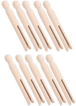 Wasknijpers Houten - 10x Kledingklemmen - Handgemaakt - Glad Oppervlak - Ideaal voor Knutselprojecten - Duurzaam en Praktisch - Kledingklem — thumbnail 2