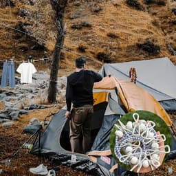 Uittrekbare Waslijn Camping - 2 Stuks - 12 Klemmen - 18m tot 36m - Outdoor Waslijn voor Vakantie en Slaapzaal — thumbnail 3