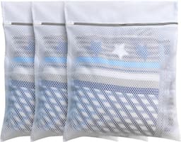 REDOM Waszakken 3 Stuks 60 x 50 cm – Bescherming tijdens het wassen – Honingraat Mesh met Ritssluiting – Voor wasmachine en kleding – Polyester – Wit — thumbnail 4
